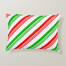 Almofada Decorativa Bandas de Canas Vermelhas e Verde