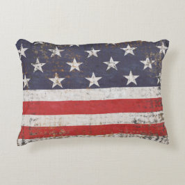 Almofada Decorativa Bandeira Americana Grunge Patriótica