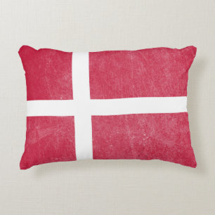 Almofada Decorativa Bandeira da Dinamarca Grunge