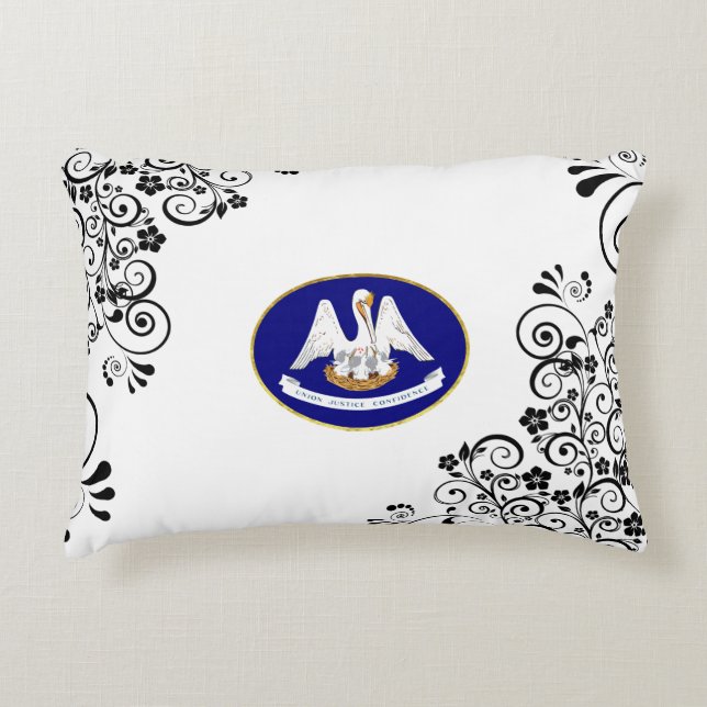 Almofada Decorativa bandeira da Louisiana (Frente)