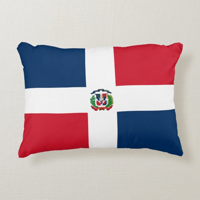 Almofada Decorativa Bandeira da República Dominicana (Frente)