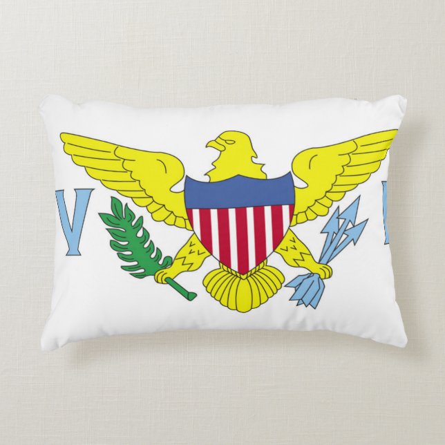 Almofada Decorativa Bandeira das Ilhas Virgens dos Estados Unidos (Frente)