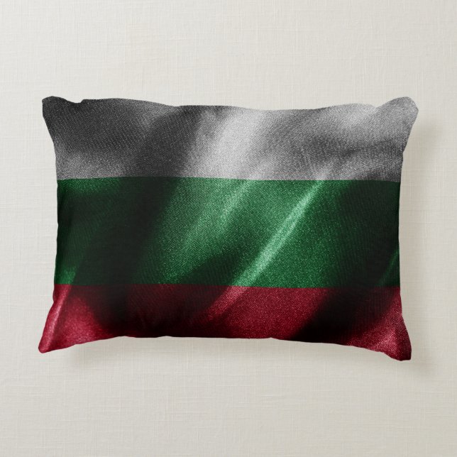 Almofada Decorativa Bandeira de seda da Bulgária (Verso)
