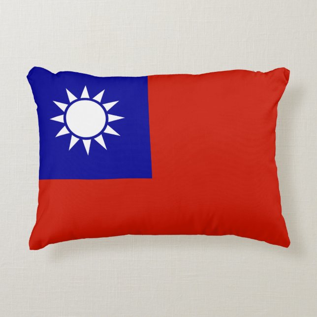 Almofada Decorativa Bandeira de Taiwan (Frente)