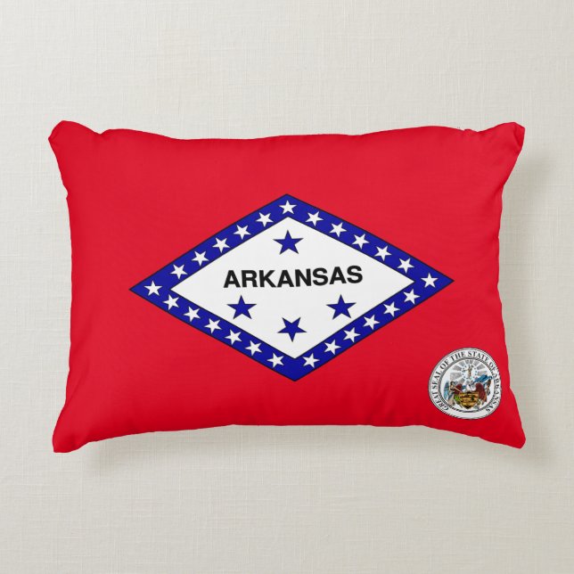 Almofada Decorativa bandeira do Arkansas (Frente)
