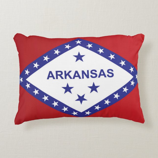 Almofada Decorativa Bandeira do Arkansas, EUA (Frente)