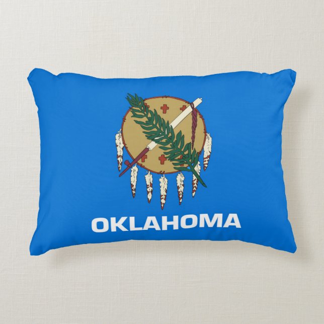 Almofada Decorativa Bandeira do Estado de Oklahoma, EUA (Frente)