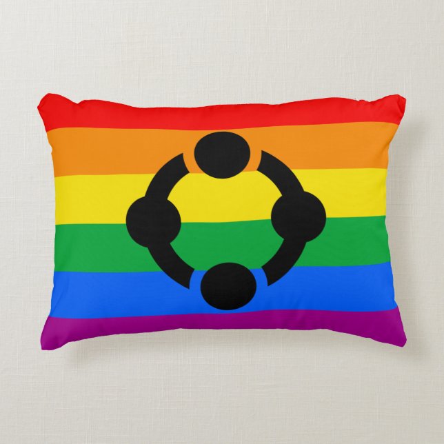 Almofada Decorativa Bandeira do Orgulho do Niche Arco-Íris (Frente)