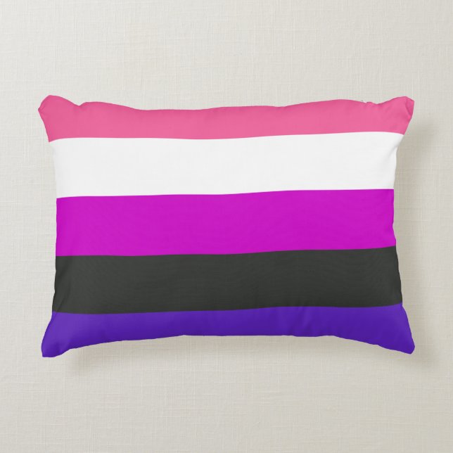 Almofada Decorativa Bandeira do Orgulho Genderfluid (Frente)