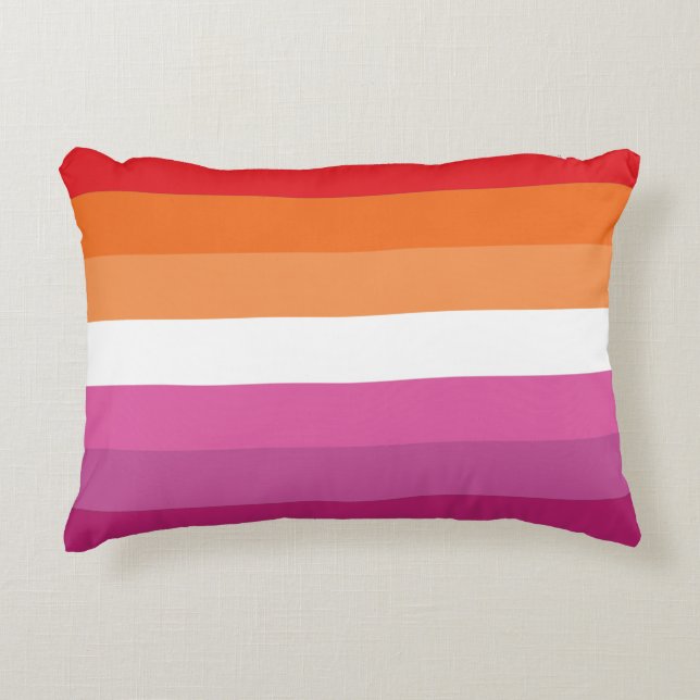 Almofada Decorativa Bandeira do Orgulho Lésbico (Frente)