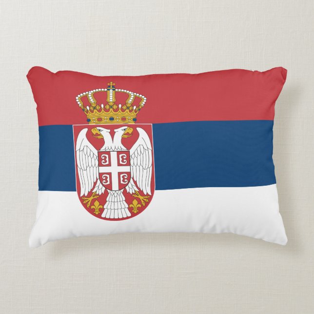 Almofada Decorativa Bandeira sérvia no Travesseiro (Frente)