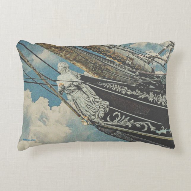 Almofada Decorativa Barque Elissa Figurhead (Frente)