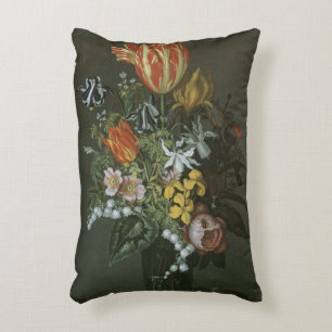 Almofada Decorativa Barroco Vintage, Natureza-Morta Floral Flores em V