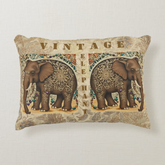 Almofada Decorativa Batik,Elephant,Antique ,Vintage Style, Brown
