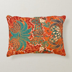 Almofada Decorativa Batik Malaio: Belo Padrão de Arte.