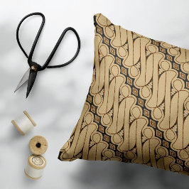 Almofada Decorativa Batik Parang, Padrão Indonésia, Javanês, Étnico