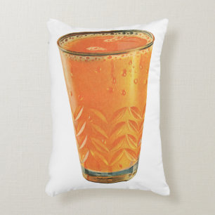 Almofada Decorativa Bebidas Vintage, Copo de Suco de Laranja no Café d