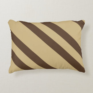 Almofada Decorativa Beige E Stripes Castanhas