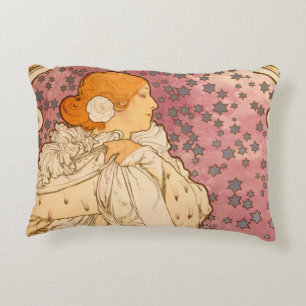 Almofada Decorativa Beleza da Mulher Mucha Art Nouveau