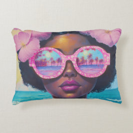 Almofada Decorativa Beleza tropical em tons de rosa