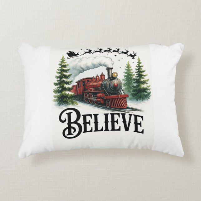Almofada Decorativa Believe in the Magic Train (Frente)