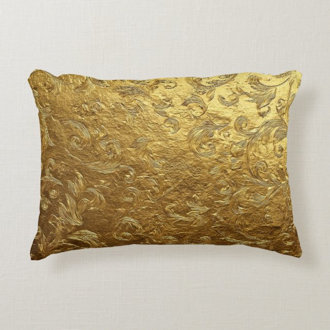 Almofada Decorativa Belo padrão dourado (Frente)