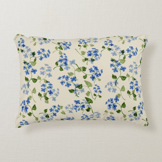 Almofada Decorativa Belo padrão floral sem descontinuidades esqueça-me (Frente)