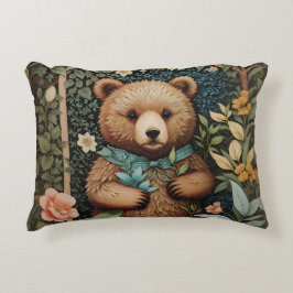 Almofada Decorativa Belo Urso Castanho William Morris Inspirou