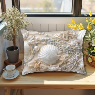 Almofada Decorativa Belos Prados Brancos de Areia Fresca-de-Coral