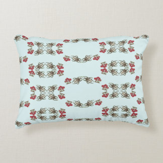 Almofada Decorativa Besouro Impressionista e padrão de aquarela de cer