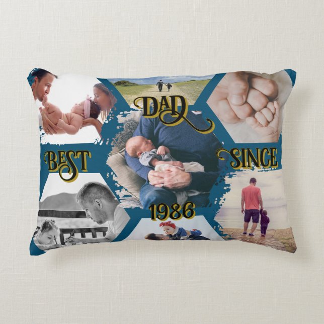 Almofada Decorativa  "Best Dad Since" personalizable (Frente)