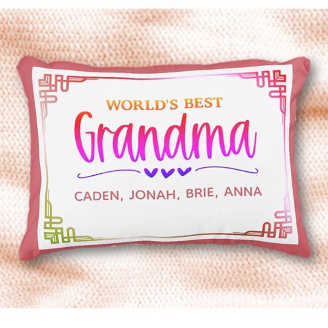 Almofada Decorativa Best Grandma Gift! Personalized  (Criador carregado)