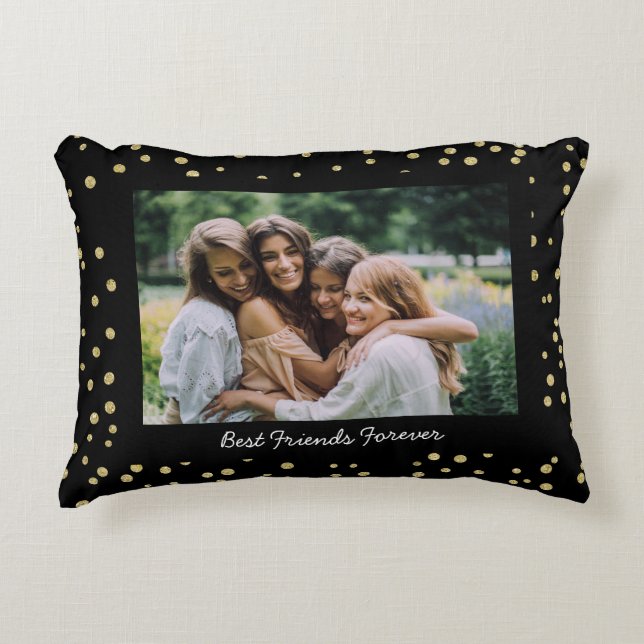Almofada Decorativa Besties de melhores amigos modernos BFF Foto Doura (Frente)