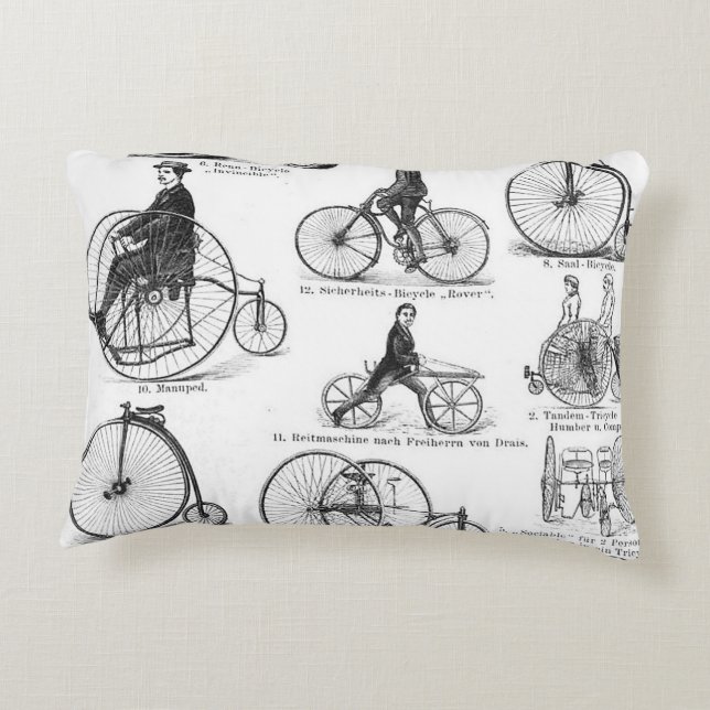 Almofada Decorativa Bicicleta de Roda Alta Penny Farthing (Verso)