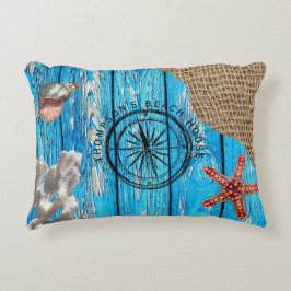 Almofada Decorativa Bico-estrelado de madeira azul-russo