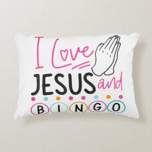 Almofada Decorativa Bingo Player Jesus Faith Christian Adoro Jesus An