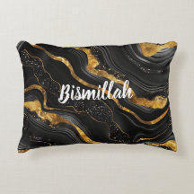 Bismillah Alhamdullilah Gold Black Agate