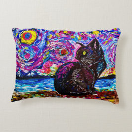 Almofada Decorativa Black Cat Starry Night