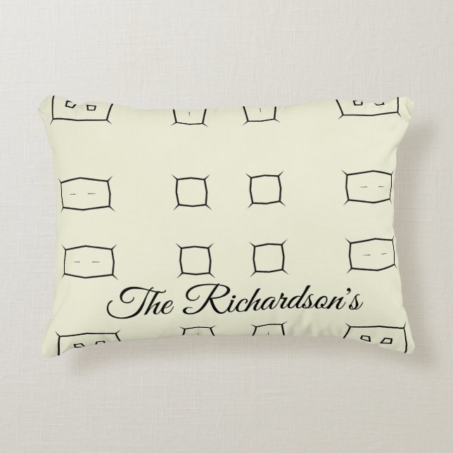 Almofada Decorativa Black Cream Personalized Geometric Minimal Bedding (Frente)