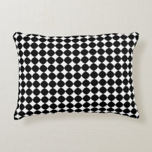 Black & White Diamond Checker Accent Pillow