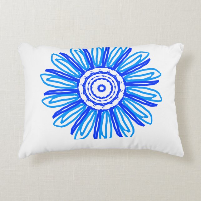 Almofada Decorativa blaue Blume (Frente)