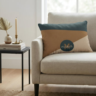 Almofada Decorativa Bloco de Cores Minimalista Tom Terra Personalizado
