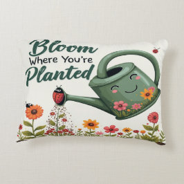 Almofada Decorativa Bloom Onde Você Está Plantado - Inspiracional