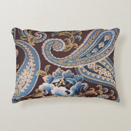 Almofada Decorativa Blue Brown Vintage Paisley New