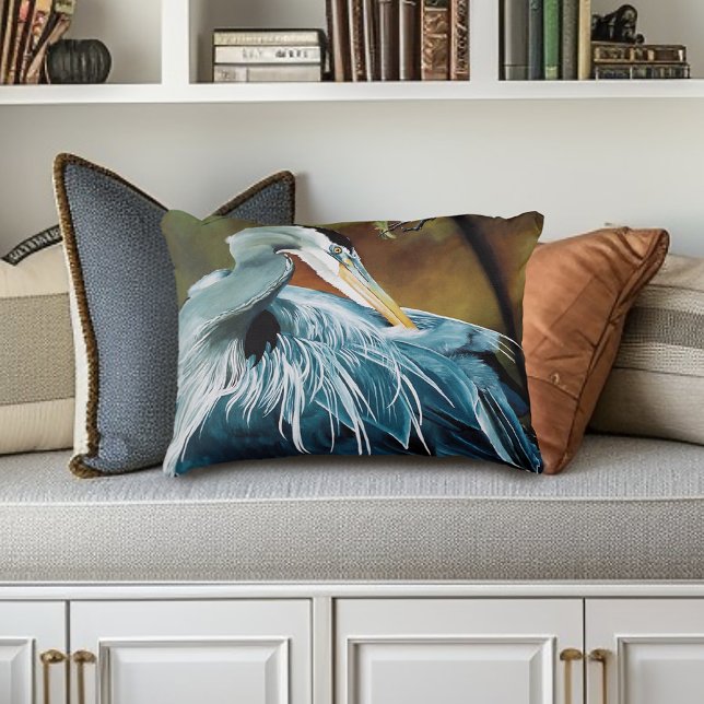 Almofada Decorativa Blue Heron Bird (Criador carregado)