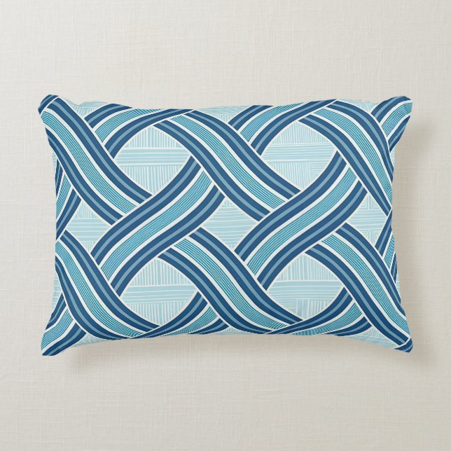 Almofada Decorativa Blue Lines Pattern (Frente)