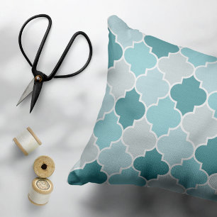 Almofada Decorativa Blue Marroquino Trellis, Laticework, Quatrefoil