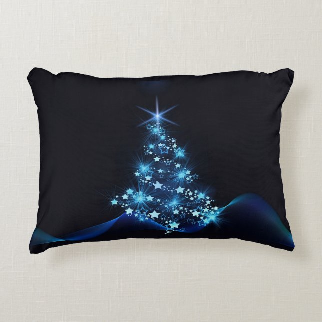 Almofada Decorativa Blue Shine of Stars no Natal Dark (Frente)