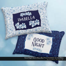Boa Noite Nome Azul Marinho Floral Estético