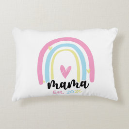 Almofada Decorativa Boho Arco-íris Personalizado Ano de Fundação Mama 